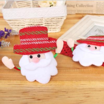 China Christmas Gift Christmas Kids Play Plush Slap Band Led Slap Wristband Snap Bracelet Detachable Safety Slap Wristband for sale