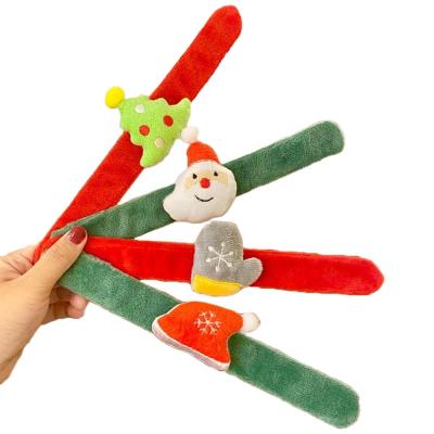 China Christmas gift Christmas plush slap bandled slap bracelet on promotion for kids for sale