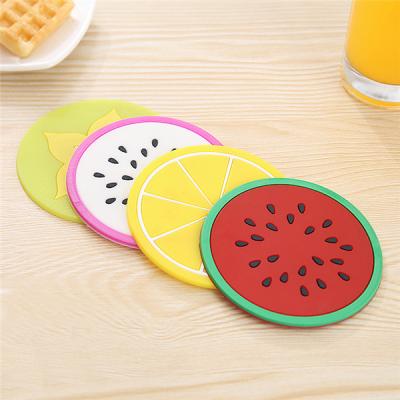 China Eco - Friendly Cheap Design Soft Silicone Fruit Coaster For Promotional Gift for sale