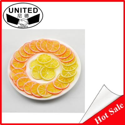 China Europe Artificial Fake Flowers 30pcs Fake Lemon / Orange Slice Garnish Fruit Artificial Food Decor for sale