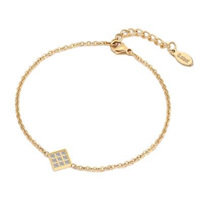 China America FASHIONABLE Stainless Steel Popular Square Pendant Bracelet Made in China Jewelry Wholesale for sale