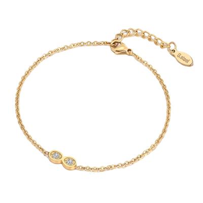 China 2021 TRENDY fashion s.steel infinity charm bracelet gold plated wholesale price for sale