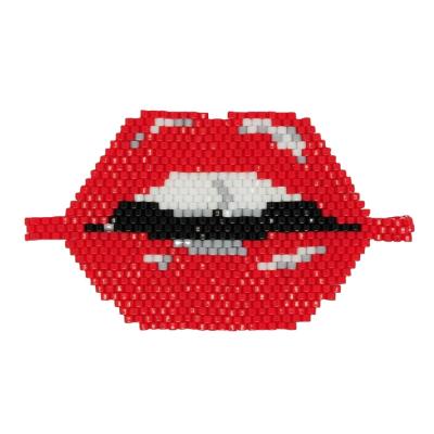 China BOHEMIA INS influencer fashion japanese miyuki beads handwoven large red lips bracelet pendant accessories for sale