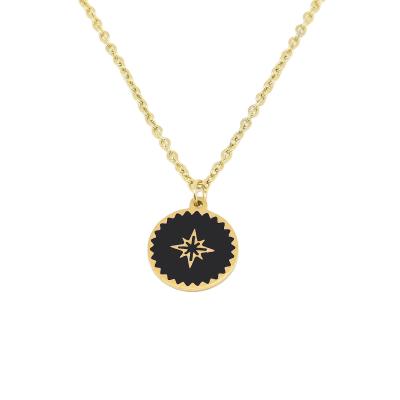 China INS CLASSIC Fashion 18K Gold Plated Stainless Steel Enamel North Star Jewelry Personalized Pendant Necklace For Women for sale