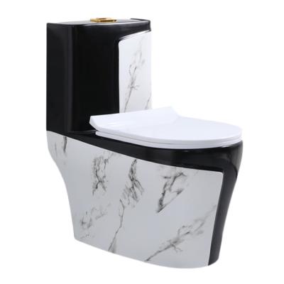 China Luxury Black Double-flush Color Toilet Bowl Wc Toilet For Hotel for sale