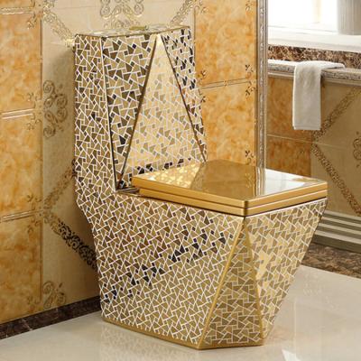 China Hot Selling Double-flush And One Pice Siphonic Ceramic Golden Toilet for sale