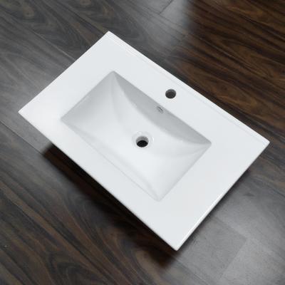 China Modern Sanitary Modern Bathroom Cabinet Wash Rectangular Ceramic Hand Basin for sale