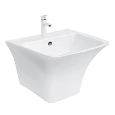 China Modern Modern Ceramic Wall Hit One Piece Basin for sale