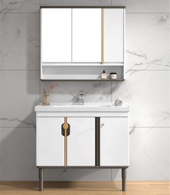 China Modern New Design Bathroom Cabinet PVC With Mirror for sale