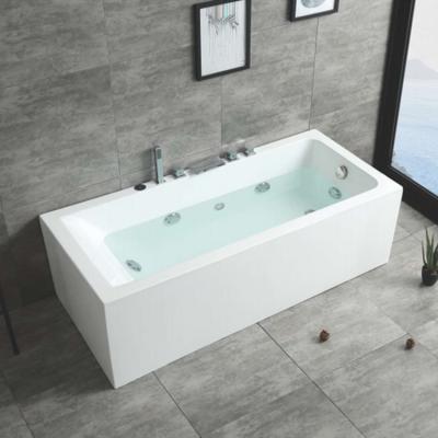 China Modern Modern Design Above Floor Rectangle Bathtub Bathroom Acrylic Massage Bathtub for sale