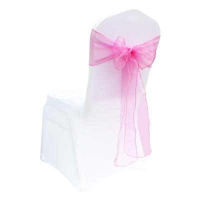 China Solid Hot Sale Organza Cheap Wedding Party Banquet Decorative Chair Cover Sashes for sale