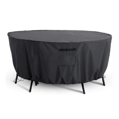 China Anti-uv/Rainproof/Dustproof 210D Garden Patio Round Table Cover Outdoor Furniture Cover UV Resistant and Waterproof Customized Furniture cover 2 years for sale