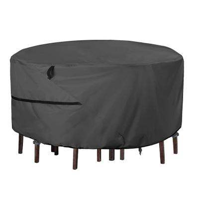 China Anti-uv/Rainproof/Dustproof High Quality Durable 600D dustproof Garden round Table Cover Waterproof Outdoor Furniture Cover for sale