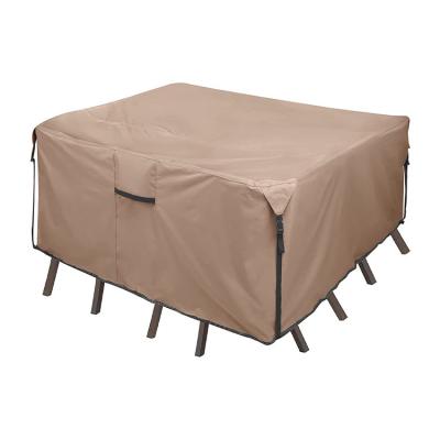 China Anti-uv/Rainproof/Dustproof 600D PVC coating Outdoor waterproof garden square table furniture set cover garden patio table cover UV Resistant for sale