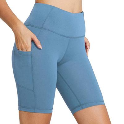 China Hot Selling High Waist Running High Waist Sports Wholesale Stretchy Yoga Shorts For Women for sale