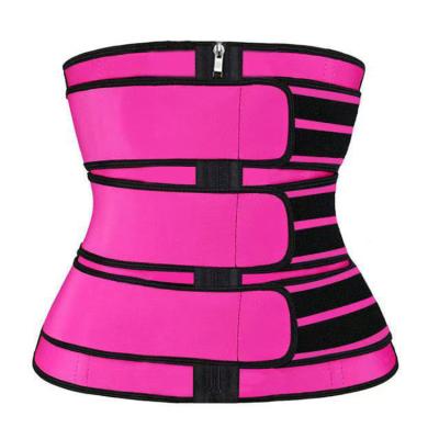 China Hot Selling Neoprene Sports Trimmer Belt 3 Slimming Straps With ZipperWaist Trainer For Women for sale