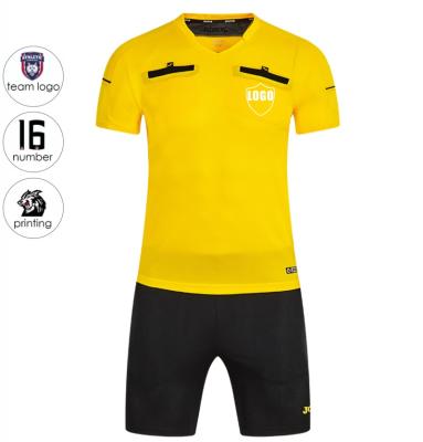 China Sets Custom Logo And Name Soccer Referee Men High Quality Professional Tank Top Soccer Referee Shirt With Pocket Blank Referee Uniform for sale