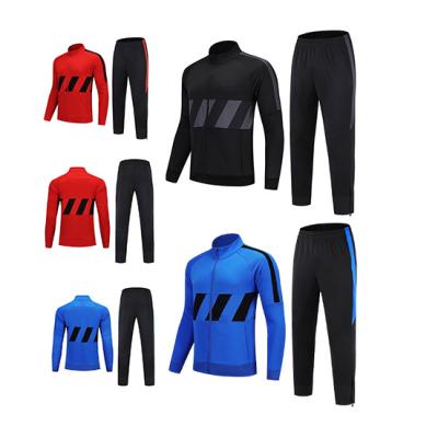 China Fabric: Breathable 100% Polyester Tracksuit Soccer Uniforms Adult Mens Soccer Jersey Sets Running Jackets GYM Kits Sports Clothing Futbol Tracksuits for sale