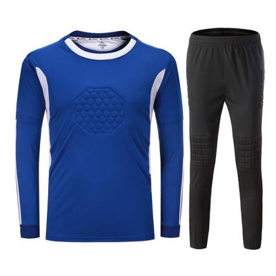 China Fabric: 100% Polyester New Soccer Training Clothes Soccer Jersey Goalie Jersey Goalkeeper Breathable Long Sleeve Kit Soccer Uniforms for sale