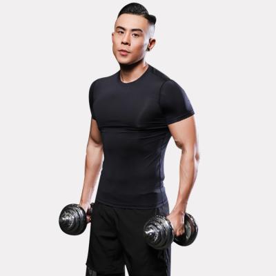 China Customized New Men's Gym Professional Sports Stretch T-shirt Tight Training Suit Anti-UV Shaping Top Short Sleeves Are Acceptable for sale