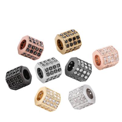 China DIY Jewelry Accessory Jewelry Cubic Parts Beads Spacer Bracelet Polygon Hole Beads Big Than Necklace Beads DIY Jewelry Charms Charms For Jewelry Making for sale