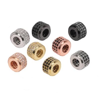 China DIY Jewelry Accessories CZ Making Supplies DIY Brass Geometric Polygon Beads Necklace Beads Tube Beads Designer Charms For DIY Copper Bracelet for sale