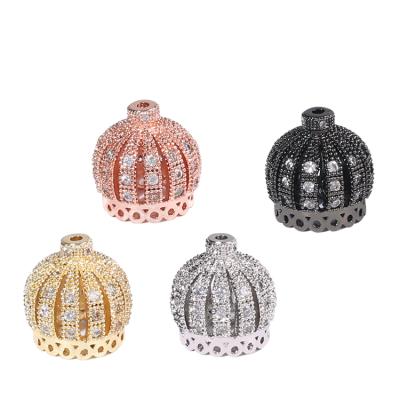 China DIY Jewelry Accessory CZ Crown Beads Brass Necklace Beads DIY Metal Jewelry Accessories Jewelry Findings and Components Raw Materials for Jewelry Making for sale