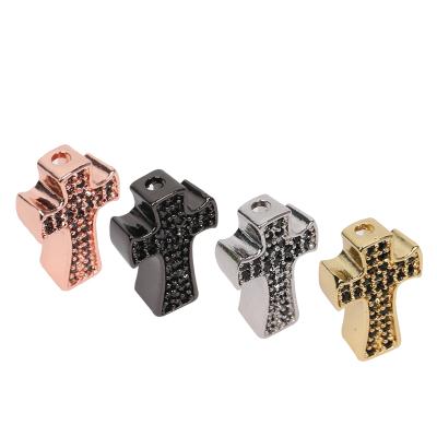 China DIY Jewelry Accessory Cross Charms Brass Jewelry Beads Micro Pave Connectors Jewelry Findings Charm Material Earrings Pendants For Bracelet Making for sale