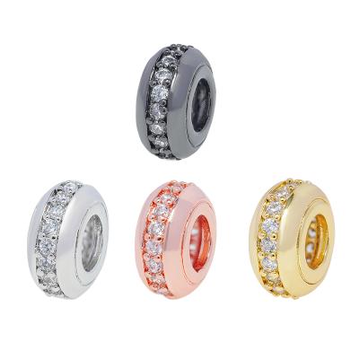 China DIY Jewelry Spacers New Arrival Accessories Beads Jewelry Making Shape Bracelet Necklace Beads DIY Wholesale CZ Spacer Charm Beads for sale