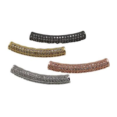 China DIY Jewelry Accessory CZ Tube Beads Long Tube DIY Beads Brass Jewelry Charms Earrinh Parts Pave Charms Boncuk Bead Accessories For Jewelry Making for sale