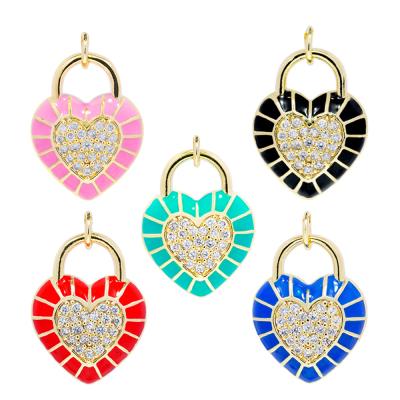 China DIY Jewelry Fashion Heart Shape Pendants Bracelet Necklace Accessory Pendant Charms DIY Bracelet Making Jewelry CZ Heart Shape Pendants Charms for sale