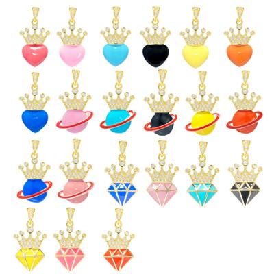 China DIY Jewelry Accessory Style Crown Pendants Bracelet Necklace Pendant Lovely Charms DIY Bracelet Making Jewelry CZ Crown Pendants Charms for sale