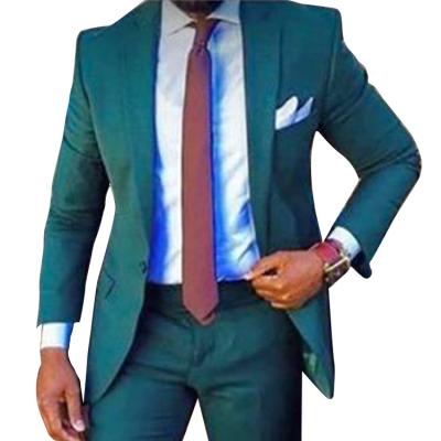 China Latest Design Anti-Shrink Coat Pant Wedding Suite For Men Green Casual Suit For Men for sale