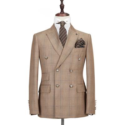 China Anti Shrink Blazer Business Plaids Male Formal Suit For Men Fashion Boutique Plaid Wedding Dress Suit for sale