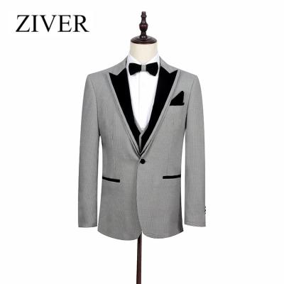 China Custom Made Men's Stylish Tuxedo Anti Shrink Suits Double Collar Design Slim Fit Men Wedding Suit For Men for sale