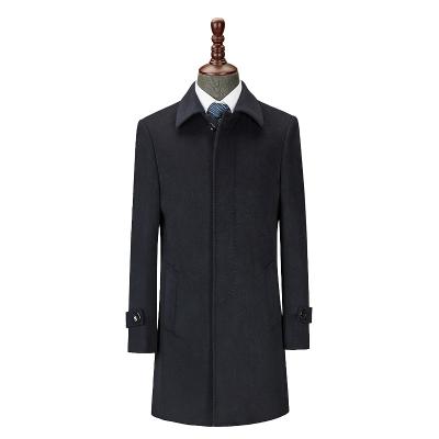 China Winter Men's Ditch Overcoat Solid Color Casual Slim Fit Anti-Shrink Woolen Coat High Quality for sale