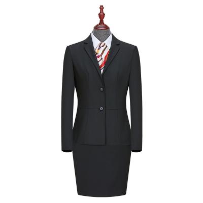 China High Quality Anti-wrinkle Women Long Sleeve Blazer And Dress Office Suits Solid 2 Piece Suits for sale