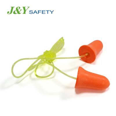 China Safety Noisy Working Disposable Soft PU Foam Material Ear Plugs Protection Ear Plug With PVC Cord for sale