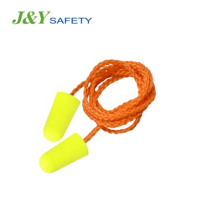 China Factory Direct Sale Loud Working Protective Industrial Safty Ear Plugs PU For Foaming Earplugs With Wire Nylon Attached for sale