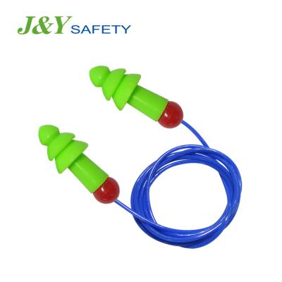 China Reusable Durable Silicone Sleep Noise Reduction Hearing Protection Silicon Soundproof Earplugs With Rope for sale