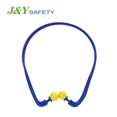 China Industry Hearing Protection Noisy Working Orange Soft Earplugs Round Foam Ear Plugs With Tape for sale