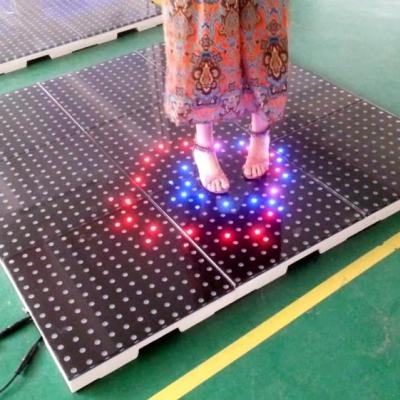 China Hotel Dicso Stage Light 50x50cm Led Interactive Responsive Dance Floor For Wedding Party for sale