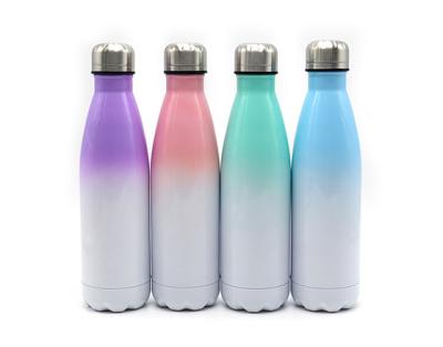 China Business Multicolor17oz/500ml Stainless Steel Lnsulated Shaped Gradient Color Cola Cola Bottle for sale