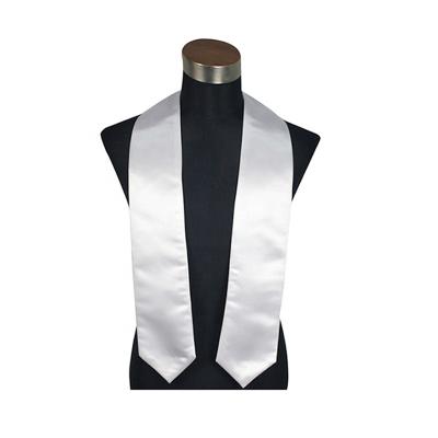 China Factory Directly Wholesale School Logo Printed 155cm 61 Inch Graduation Stole Plain Satin Shiny Graduation Stoles For Adult for sale