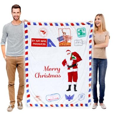 China Dropshiping Disposable Custom Printed Party Theme Blanket Envelope Letter Flannel Covers Sublimation Blankets for sale