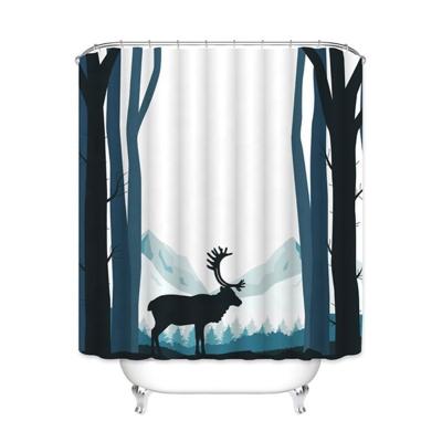 China Custom Waterproof Stocked OEM Logo Printable Sublimation Blank Shower Curtain for sale