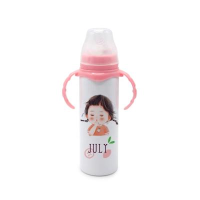 China Lean Sublimation Blank Baby Sippy Cup Heat Press Transfer Kids Personalized 12oz Sippy Bottle For Boys And Girls for sale