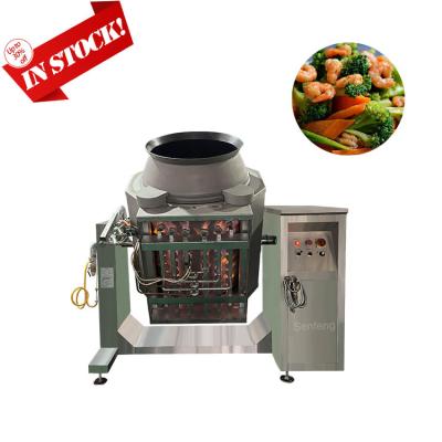 China Vegetable Processing Plant High Efficiency Stainless Steel Restaurant Robot Smart Large Cooker Automatic Gas Heated Rotating Wok for sale