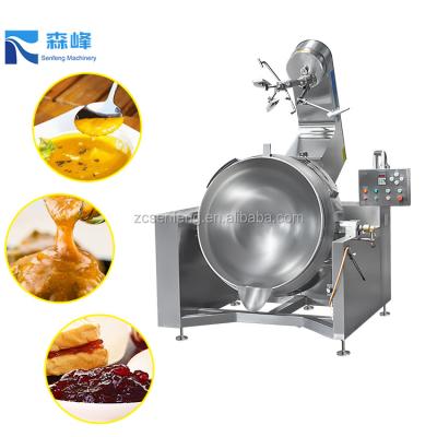 China Snack factory food production equipment jam cooking machine steam heating curry cooking coated kettle for sale for sale