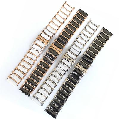 China DD-6166 Fashion Ceramic Stainless Steel Watch Strap 20mm 22mm Ceramic Smart Watch Band for sale